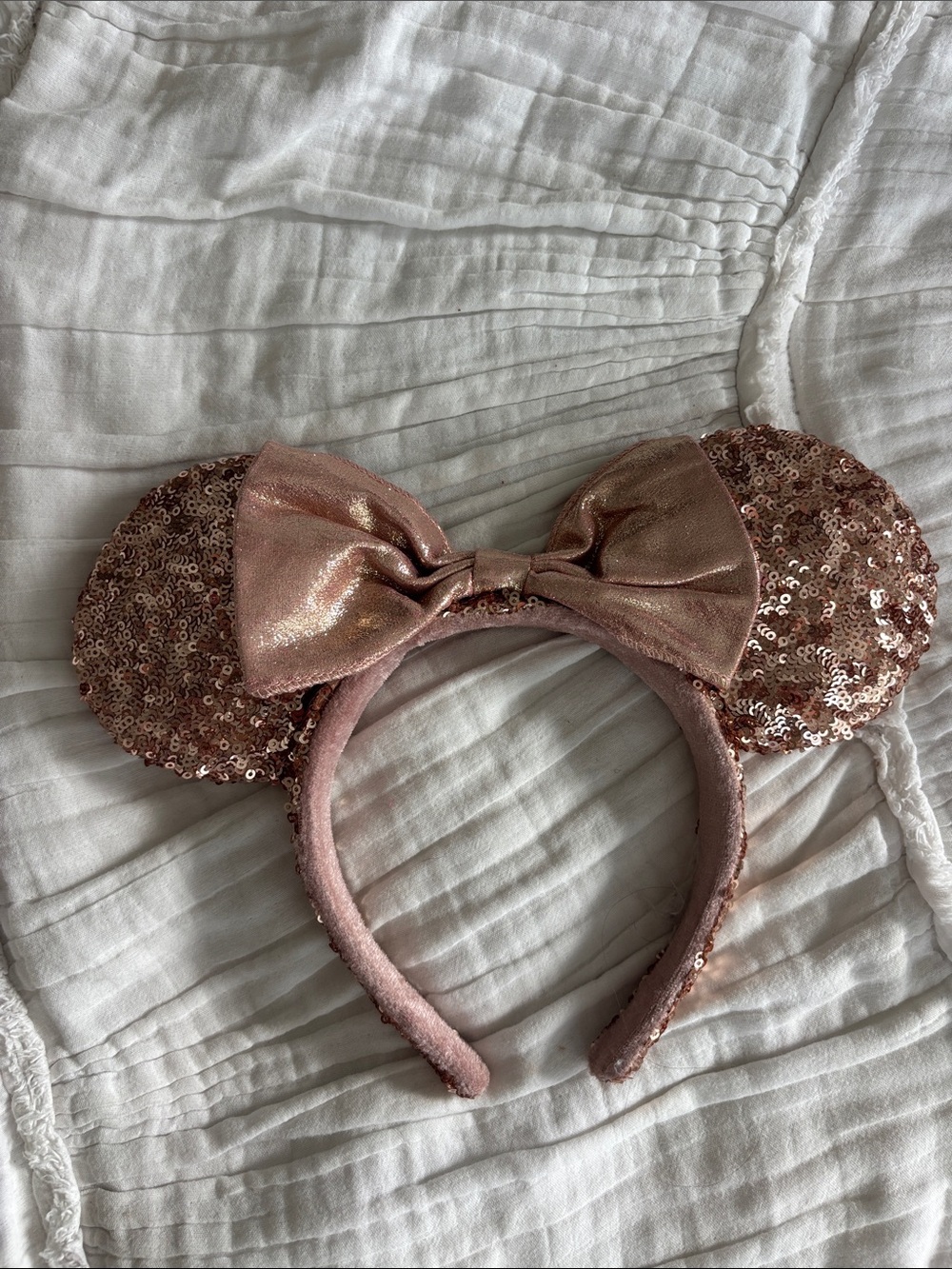 Original Rose Gold Sequin Minnie Ear Headband